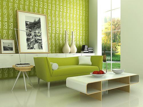 parete verde casa