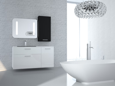 parete bagno grigia