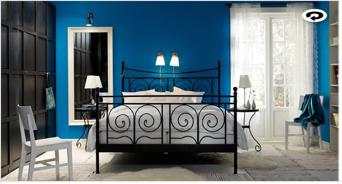 parete blu cameretta