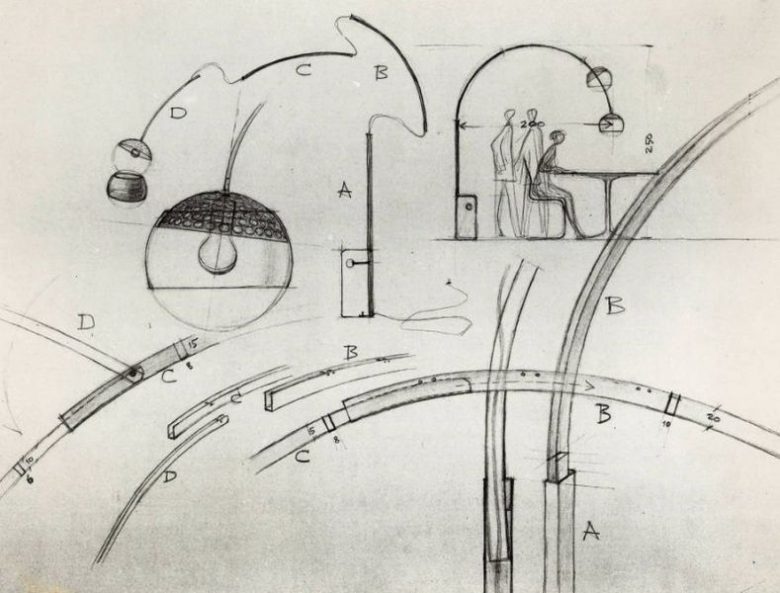 bozzetti-lampada-arco-castiglioni-FLOS
