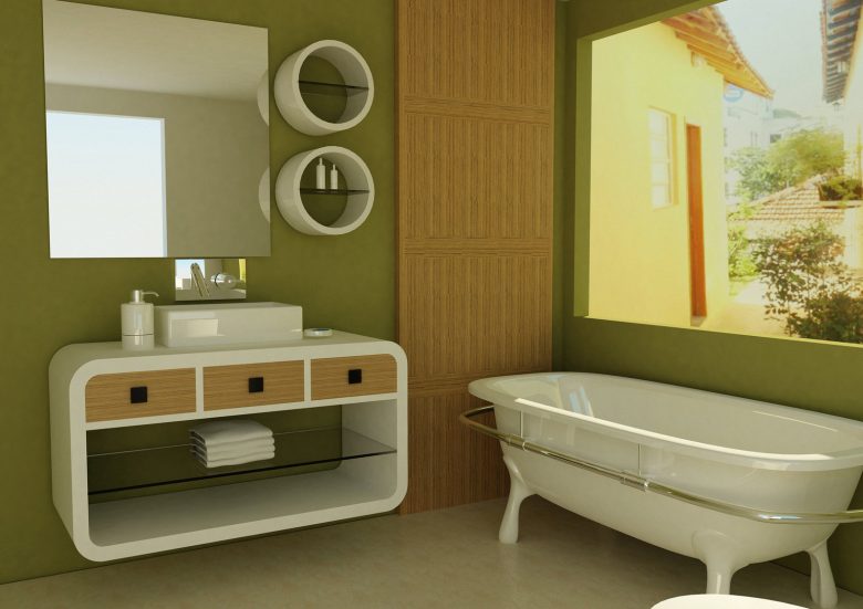 bagno verde bianco