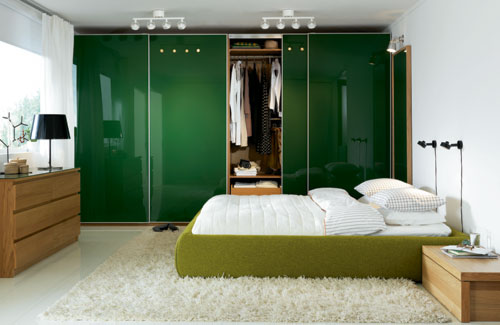 camera da letto doppia tonalità di verde