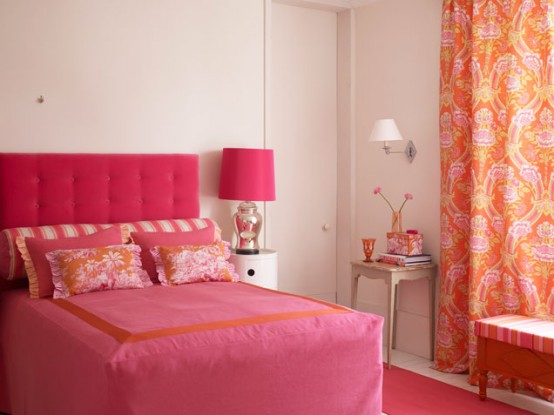 camera-da-letto-rosa-arancio