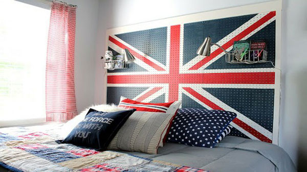 testiera letto design bandiera