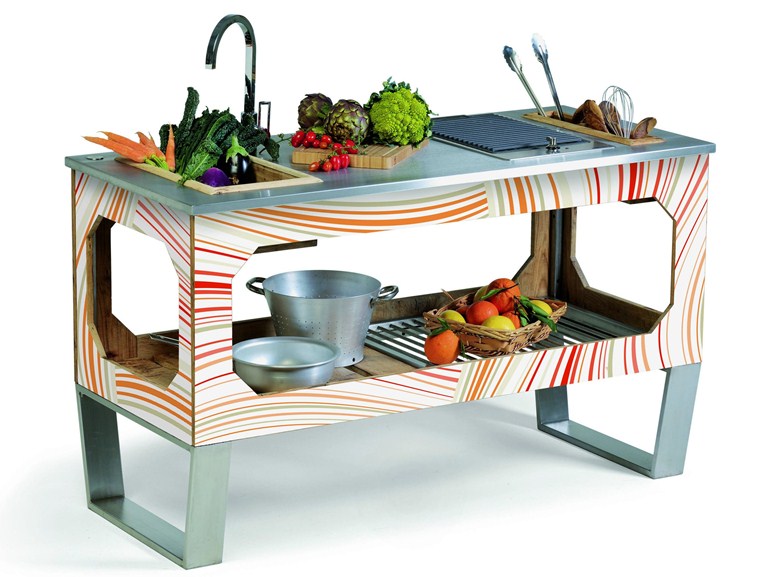 cucina-esterna-legno-acciaio