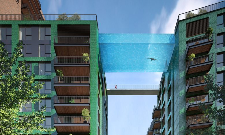 Embassy Garden sky pool, London, Britain  - Aug 2015
