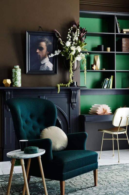parete-libreria-verde