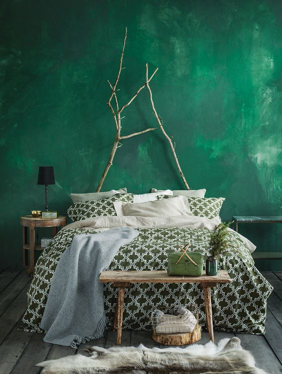 parete-verde-camera-da-letto
