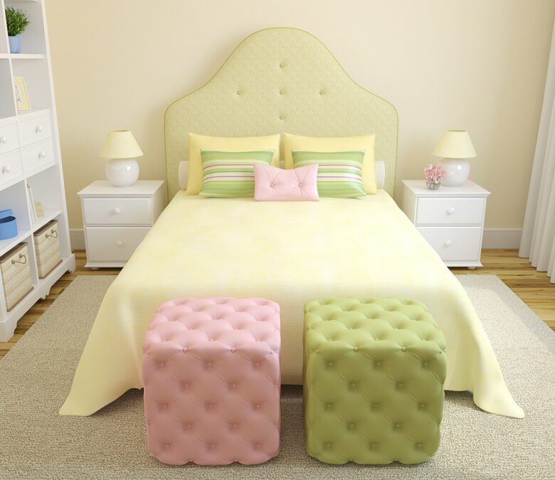 Colorful,Bedroom,Interior,For,Girl.,3d,Render.
