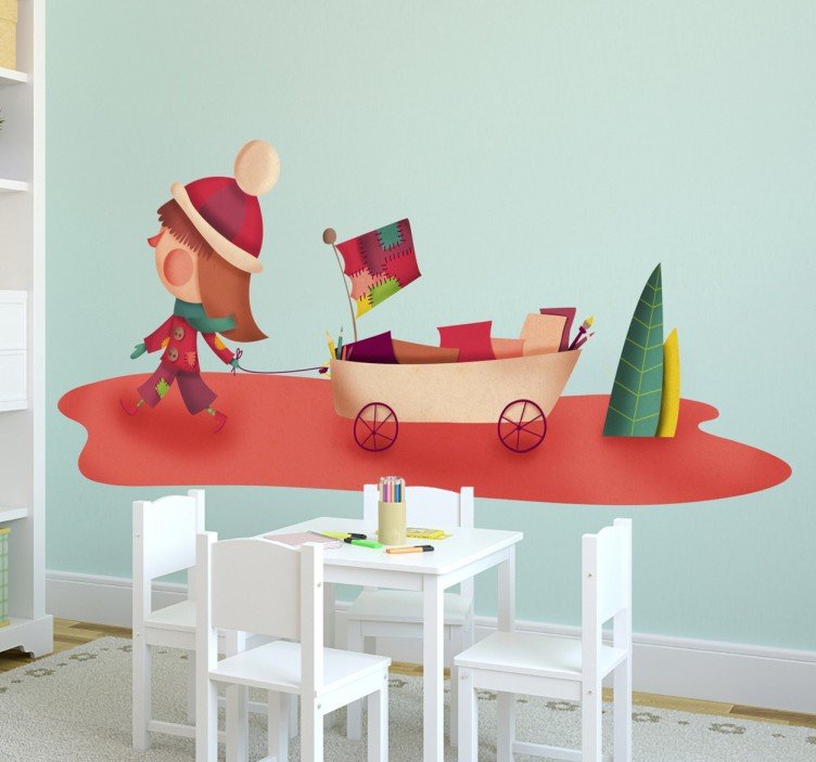 wall-sticker-bambina-passeggia-nel-bosco-7998