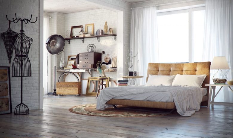 camera-letto-stile-industriale