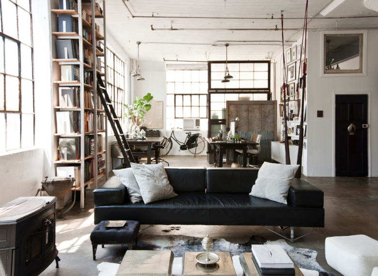 living-room-stile-industriale