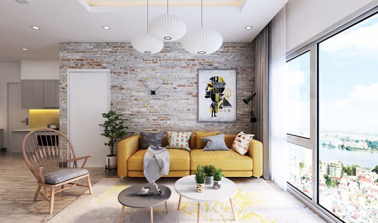 yellow-sofa-brick-wall-in-living-room