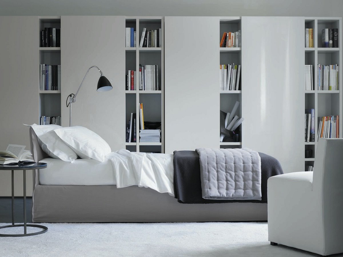 camera-da-letto-libreria-bianca
