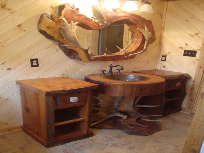 arredamento-stile-country-bagno-specchio