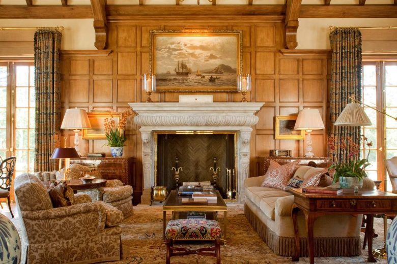 soggiorno-camino-scrittoio