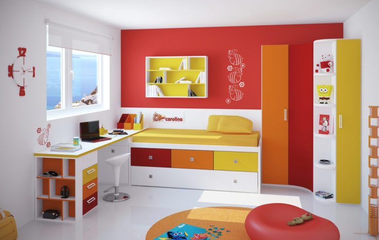 camerette-salvaspazio-letto-contenitore-arancio