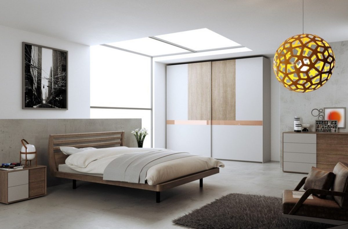 camera-letto-lampadario