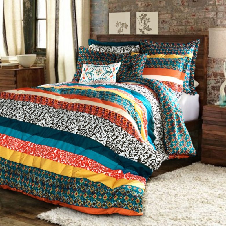camera-letto-boho-chic-coperte