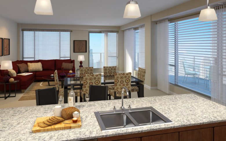 cucina-a-vista-soggiorno-balcone