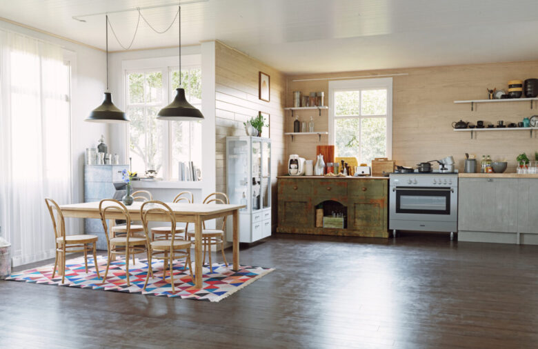 Modern,Country,Style,Kitchen,Interior.,3d,Design,Concept,Illustration