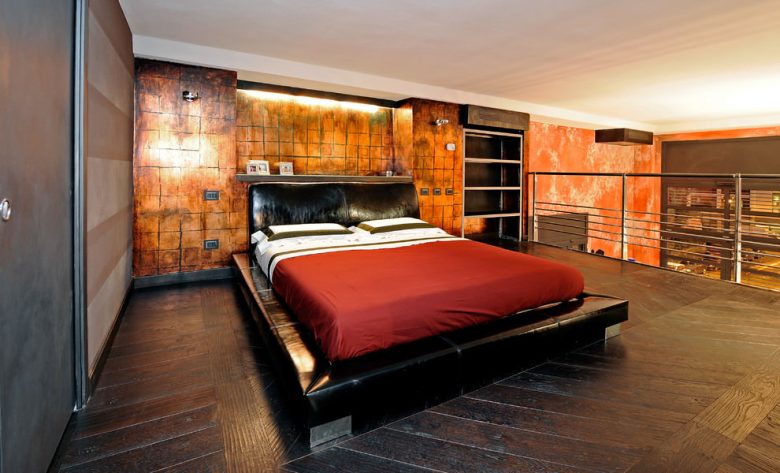 camera-letto-industriale-effetto-ruggine