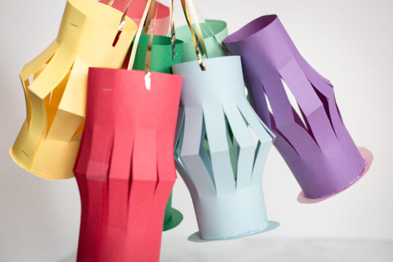 Bright,Colored,Paper,Lantern,Craft