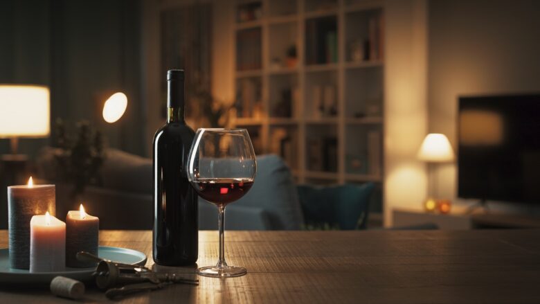 Red,Wine,Tasting,At,Home:,Wine,Bottle,,Wineglass,,Corkscrew,And