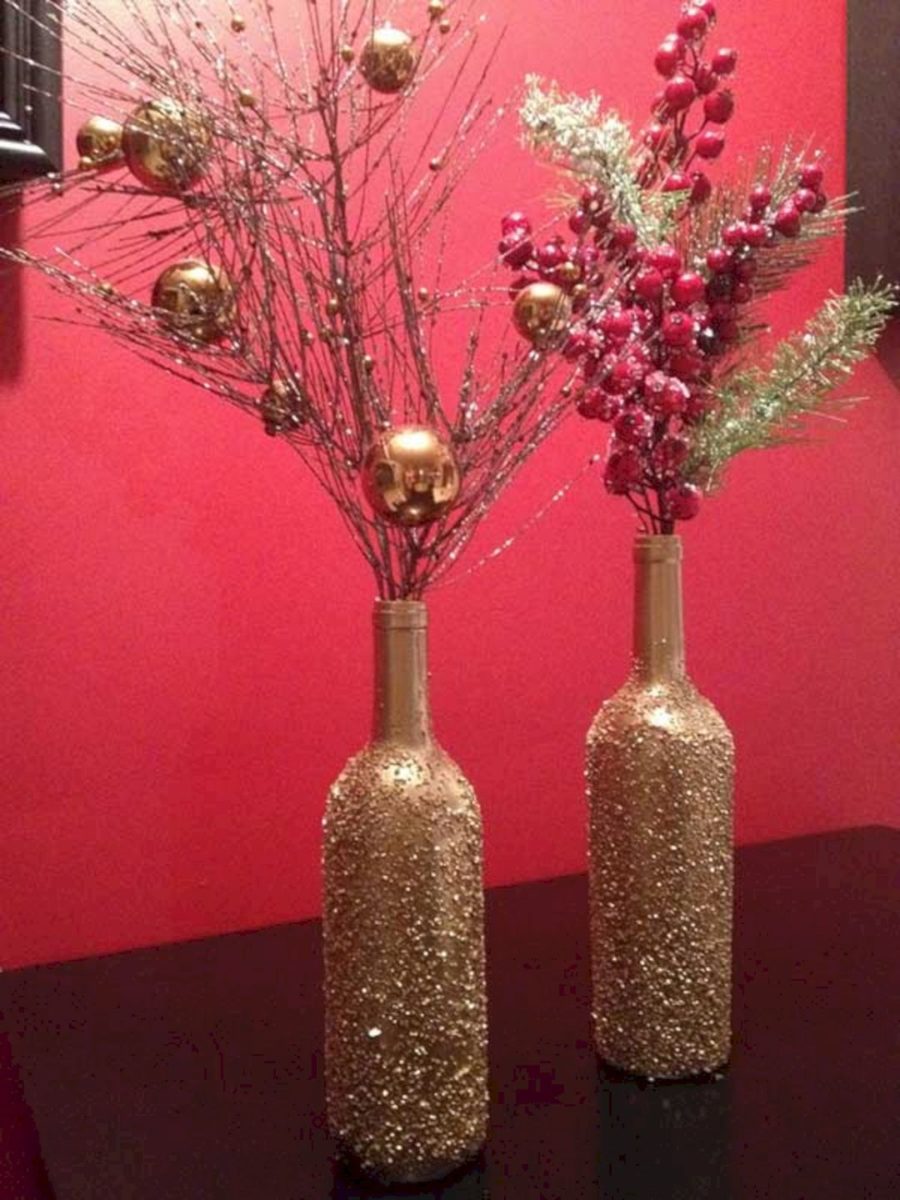 Decorazioni Natalizie In Vaso Di Vetro Decorazioni natalizie con le bottiglie di vetro