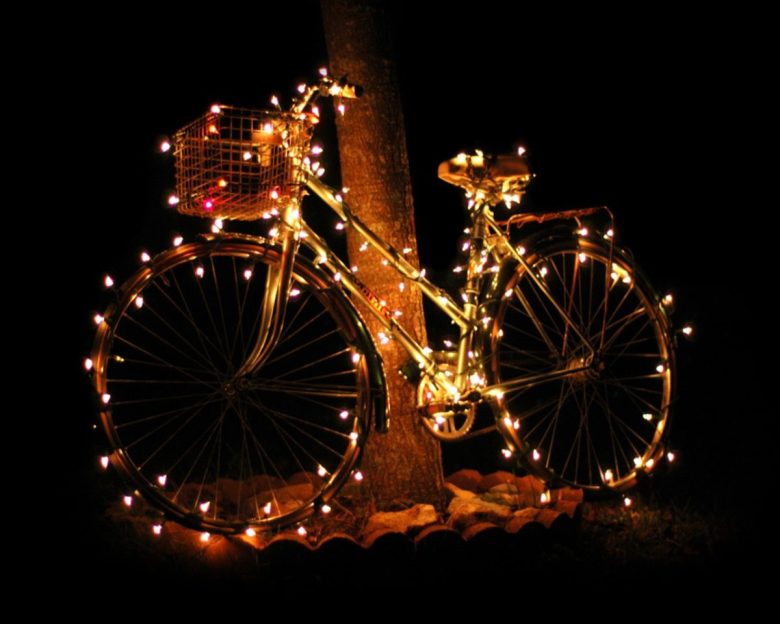 decorazione-natalizia-bici-illuminazione-giardino