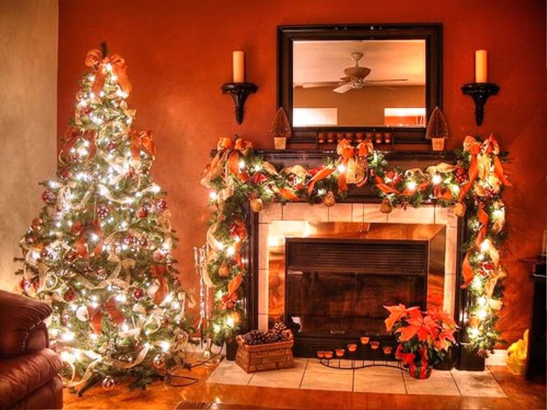 decorazioni-natalizie-arancioni-salotto