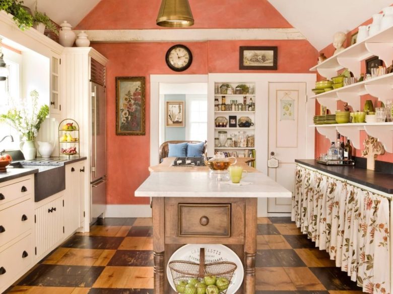 cucina-color-aragosta-rettagolare