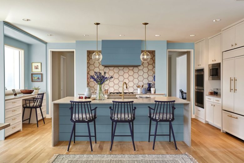 cucina-color-tiffany-moderna-isola