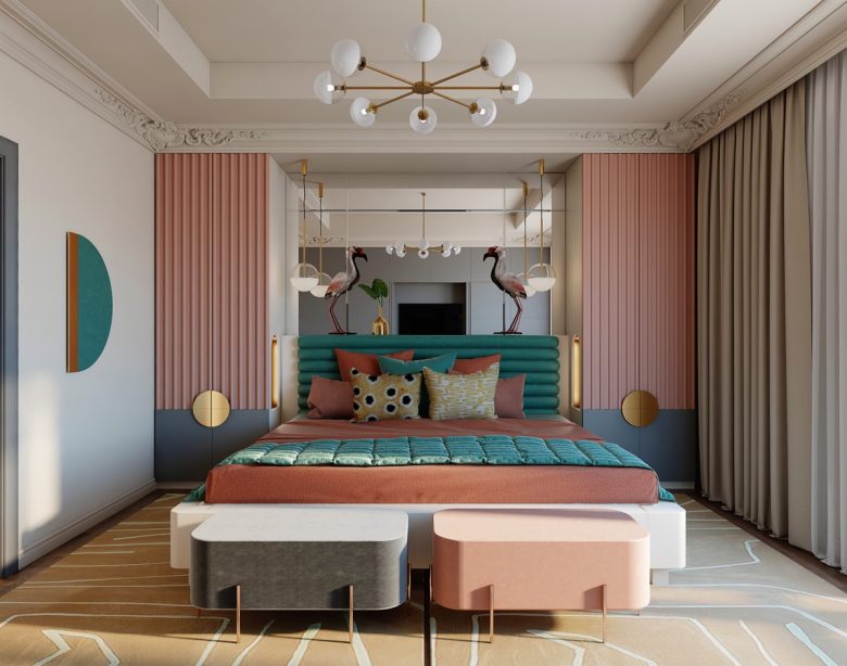camera-letto-rosa-pastello-contemporanea