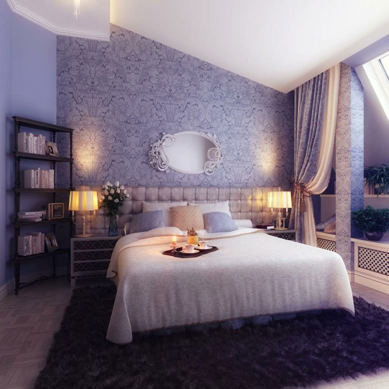 color-lavanda-camera-letto-mansarda