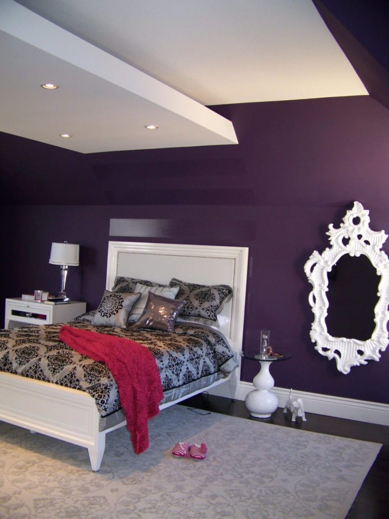 color-melanzana-camera-letto-mansarda