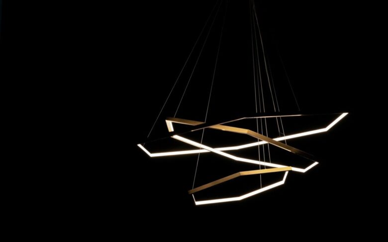Led,Chandelier,From,Several,Circles,Interconnected.