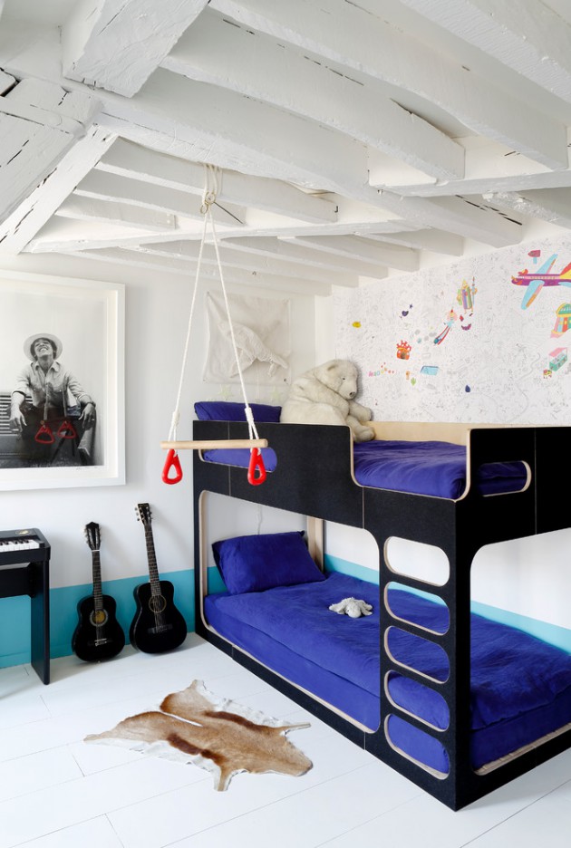 cameretta-scandinava-bianco-nero-blu