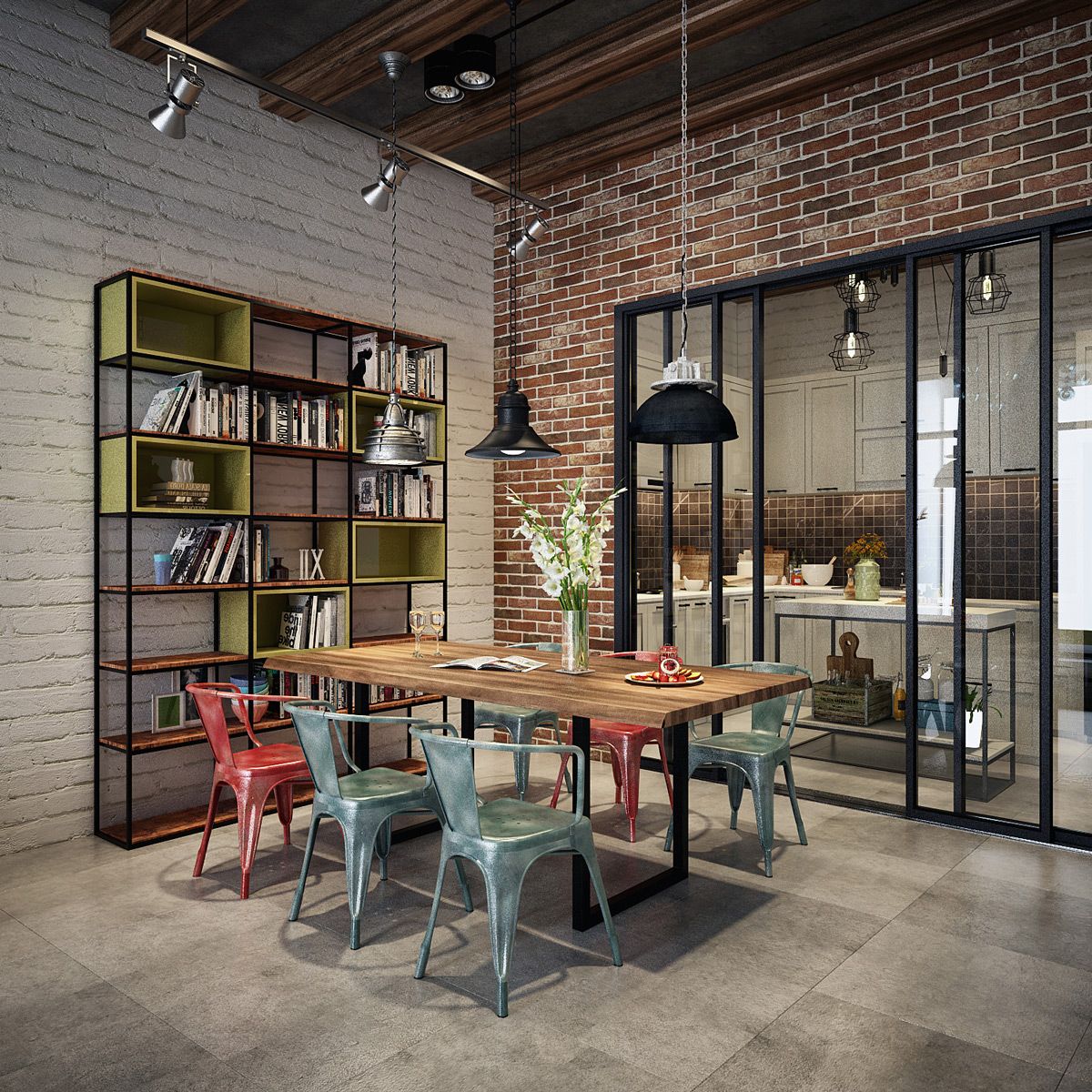 arredare-sala-pranzo-stile-industriale-1