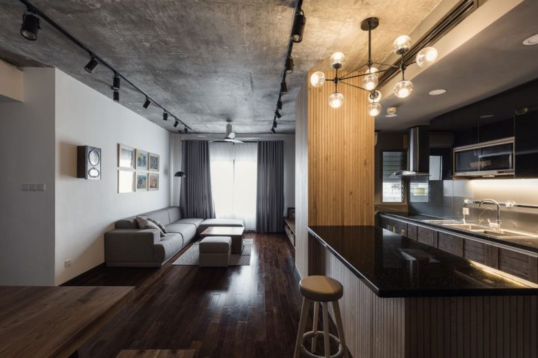 bilocale-stile-industriale-zona-cucina