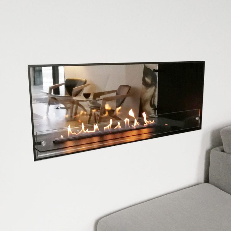 Bioethanol fireplace / contemporary / open hearth / double-sided