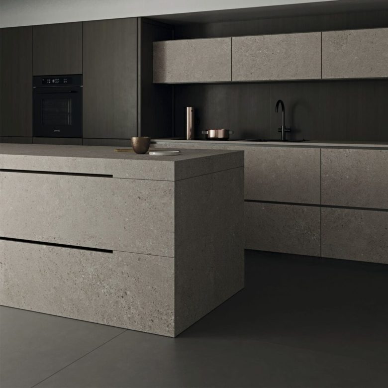 Porcelain stoneware countertop / outdoor / heat-resistant / stain-proof