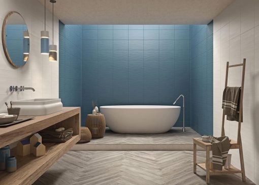 Pareti color azzurro in bagno: il fascino della spa in casa