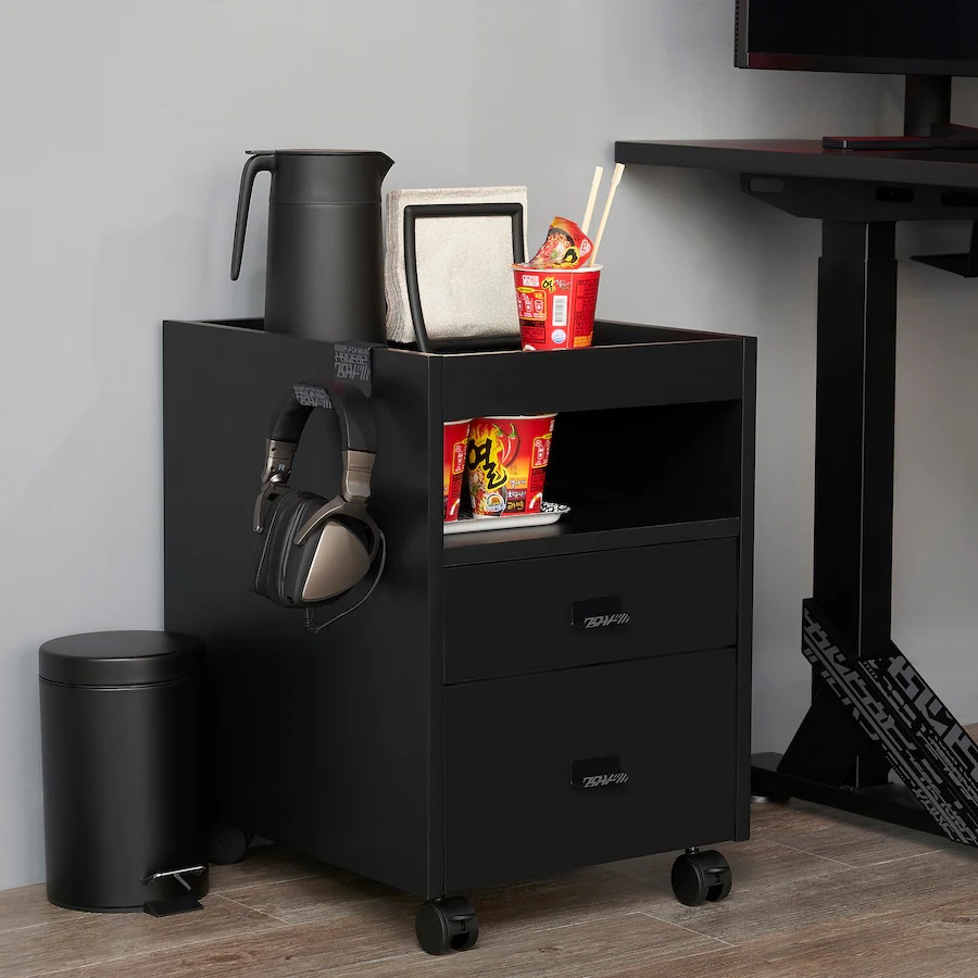 ikea-uppspel-cassettiera-con-rotelle-nero