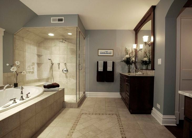 Pareti bagno color crema