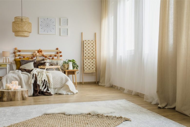 Hygge style bedroom interior