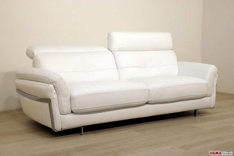 Divano in pelle bianco moderno