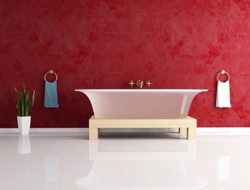 Bagno pareti color bordeaux