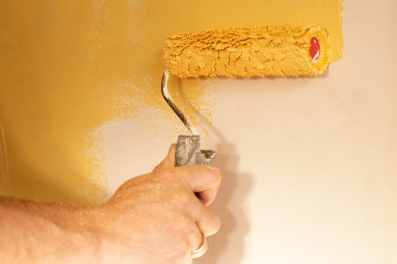 The process of coloring  wall
