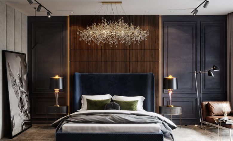 Boiserie moderne per la camera da letto